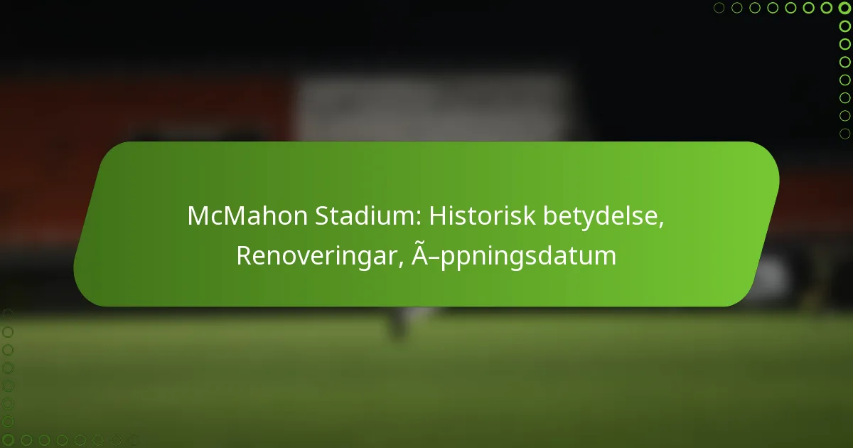 McMahon Stadium: Historisk betydelse, Renoveringar, Öppningsdatum