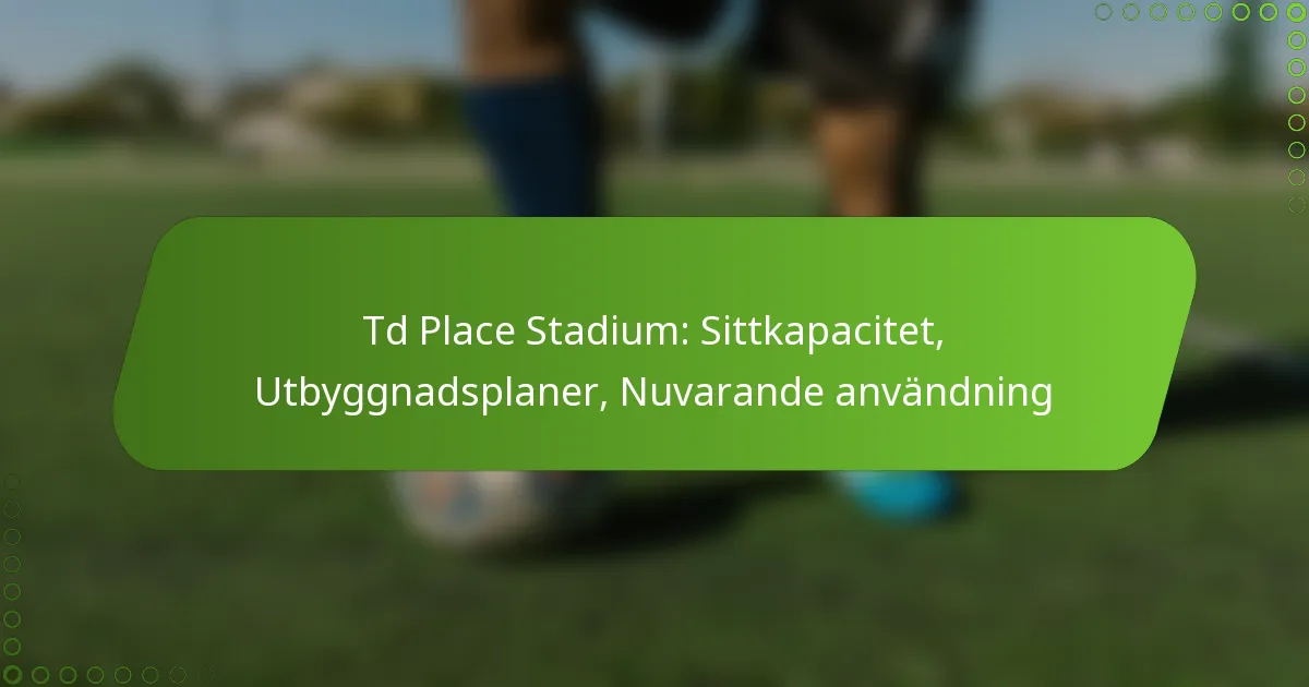 Td Place Stadium: Sittkapacitet, Utbyggnadsplaner, Nuvarande användning