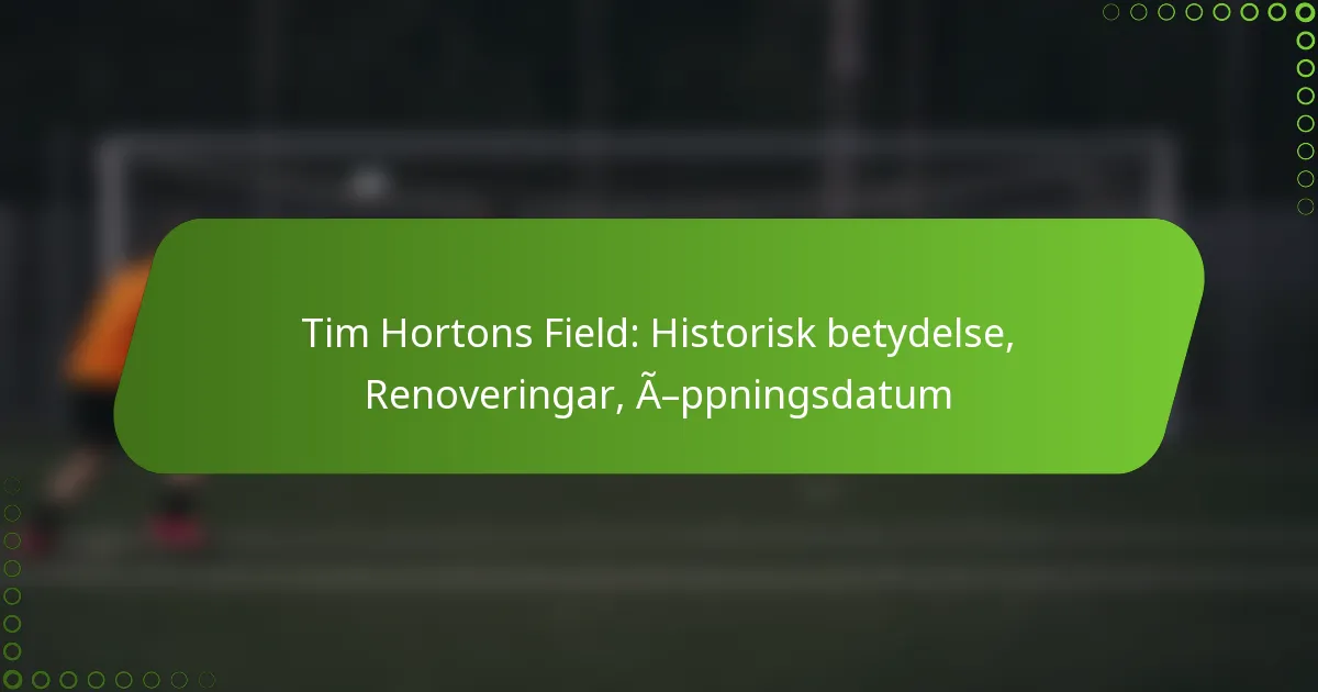 Tim Hortons Field: Historisk betydelse, Renoveringar, Öppningsdatum