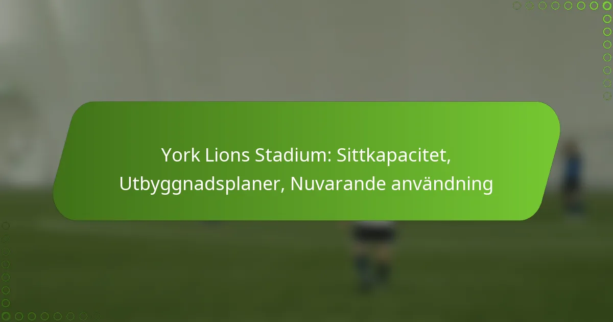York Lions Stadium: Sittkapacitet, Utbyggnadsplaner, Nuvarande användning
