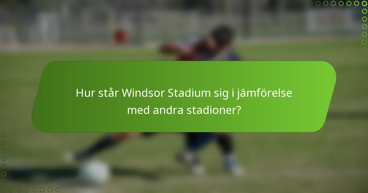 Hur står Windsor Stadium sig i jämförelse med andra stadioner?